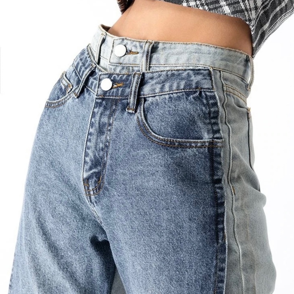 Sandwich Wide Leg Split hem Denim Jeans